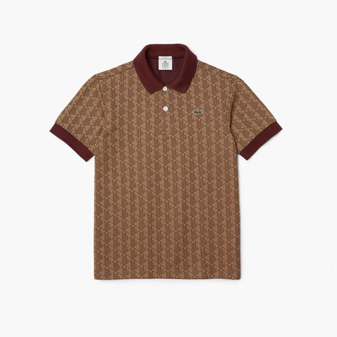 Lacoste Live Men's Tan and Burgundy Polo-shirts (2)