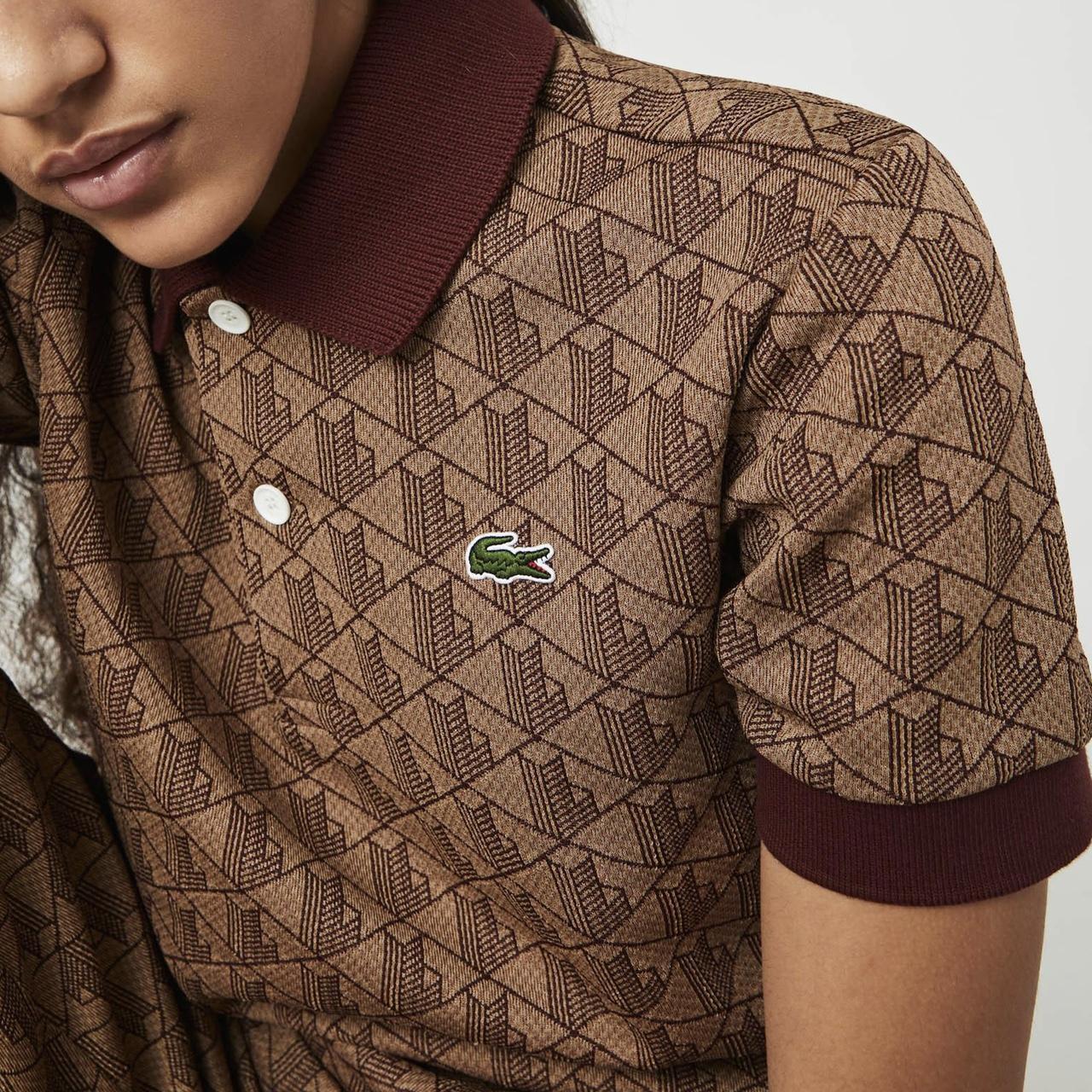Lacoste Live Men's Tan and Burgundy Polo-shirts