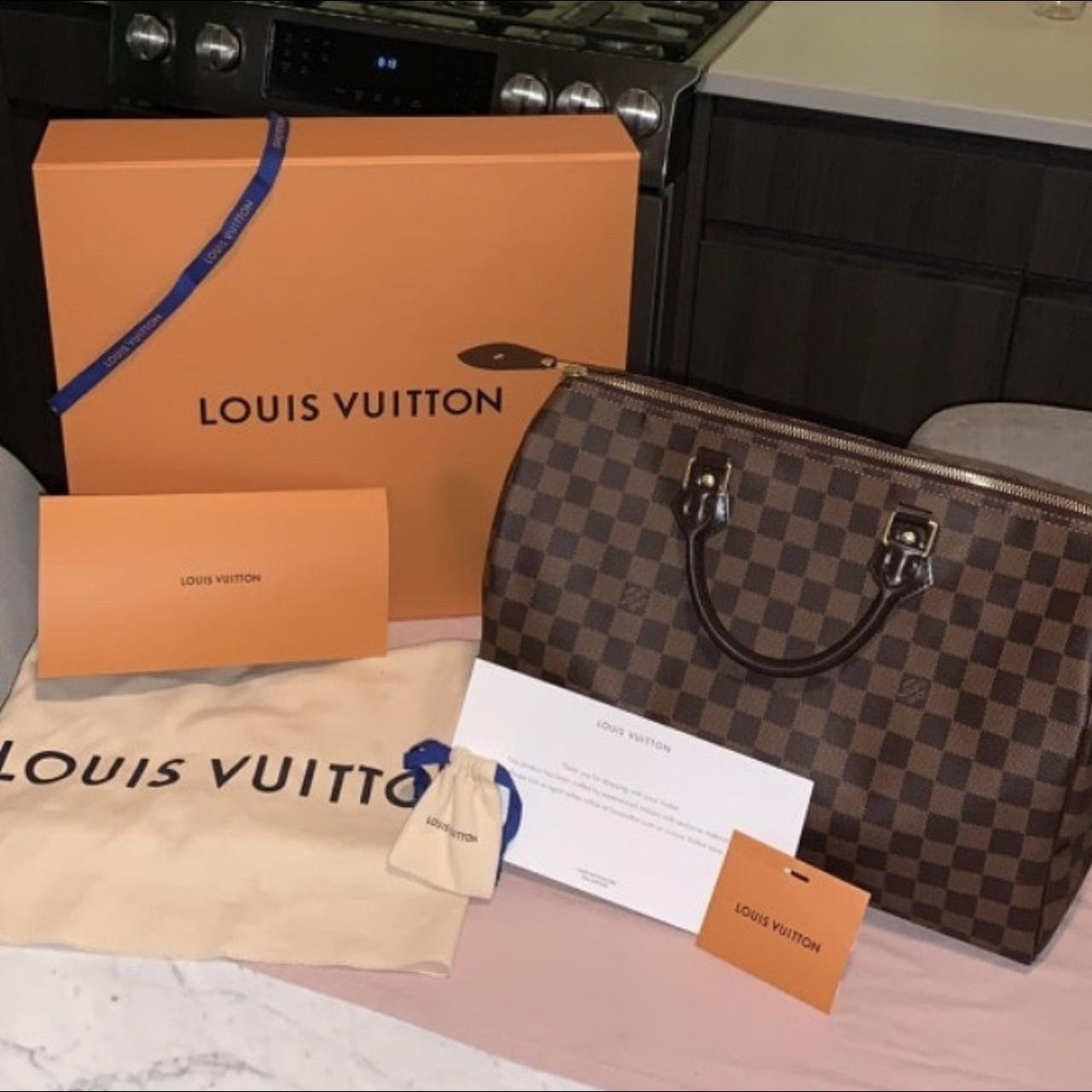Louis Vuitton Speedy 35 Damier Ebene Comes with the - Depop