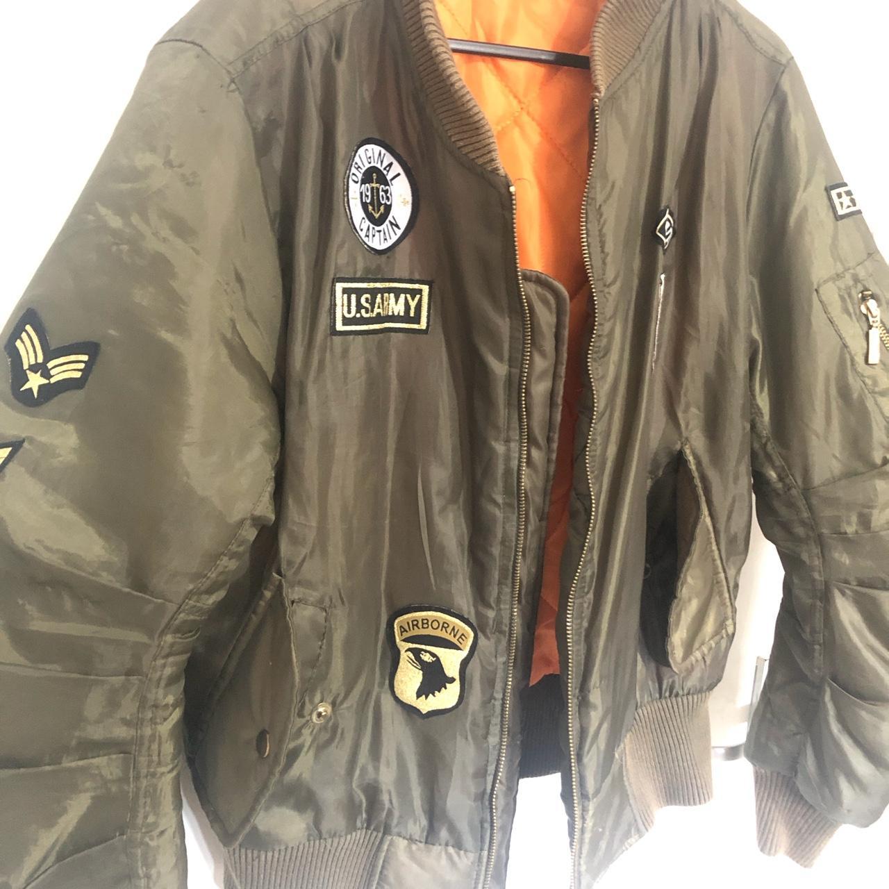 dark green bomber jacket size S - Depop