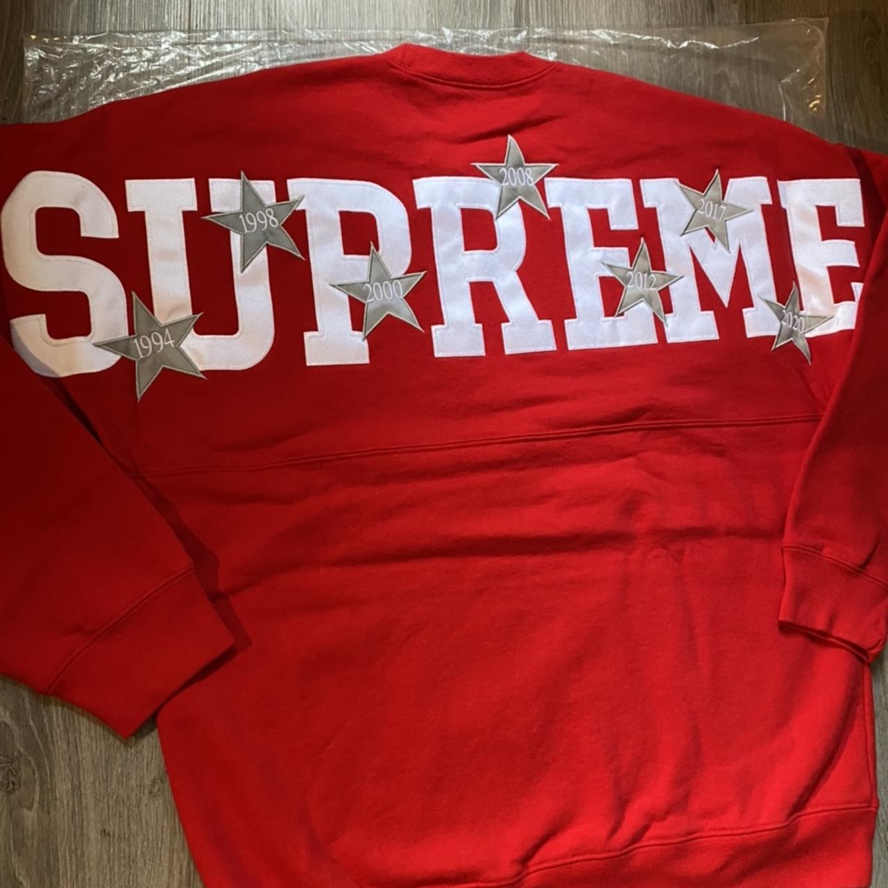 Supreme Stars Crewneck RED🌟 SIZE: M BRAND NEW,... - Depop