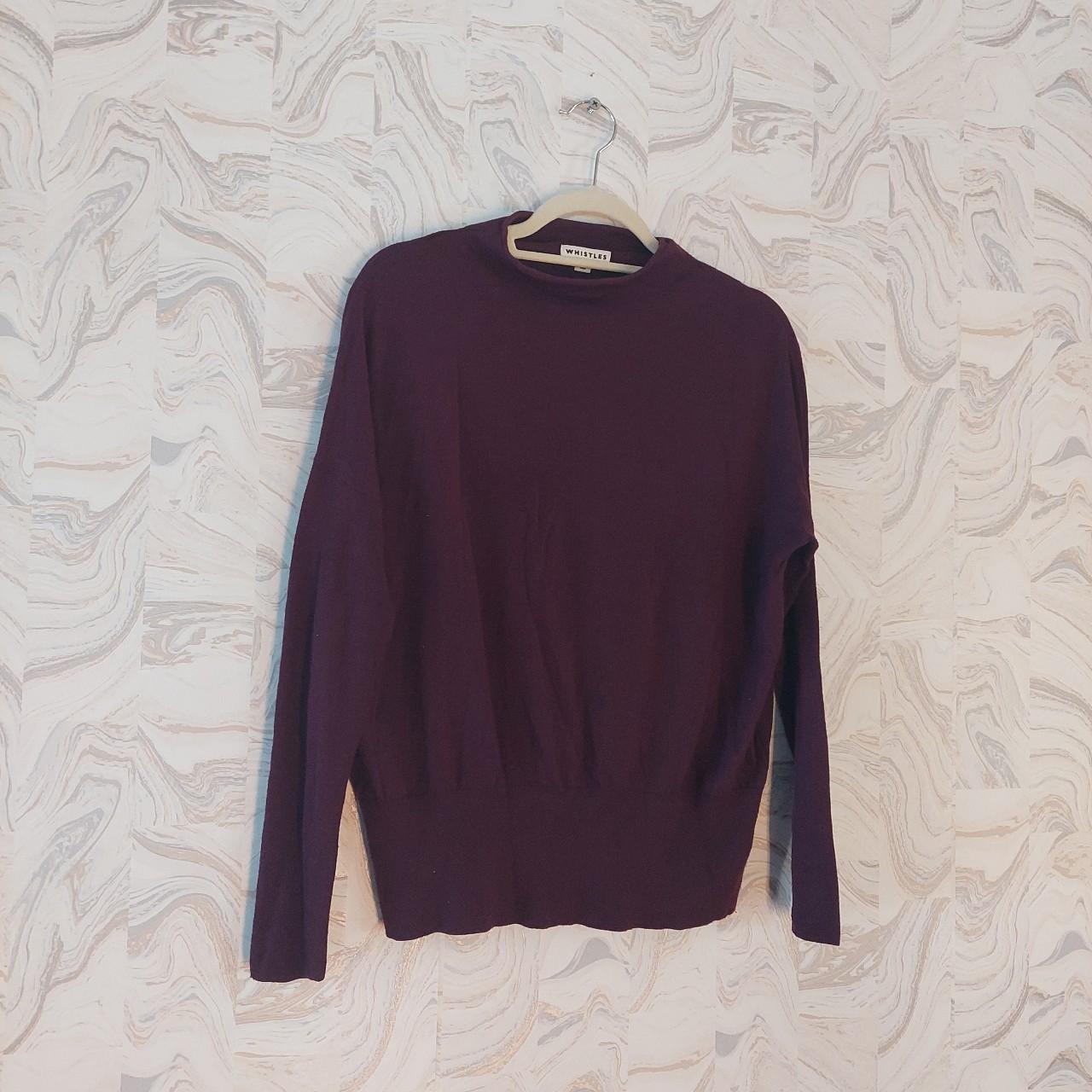 🌾 Whistles deep blackberry purple mock neck... - Depop