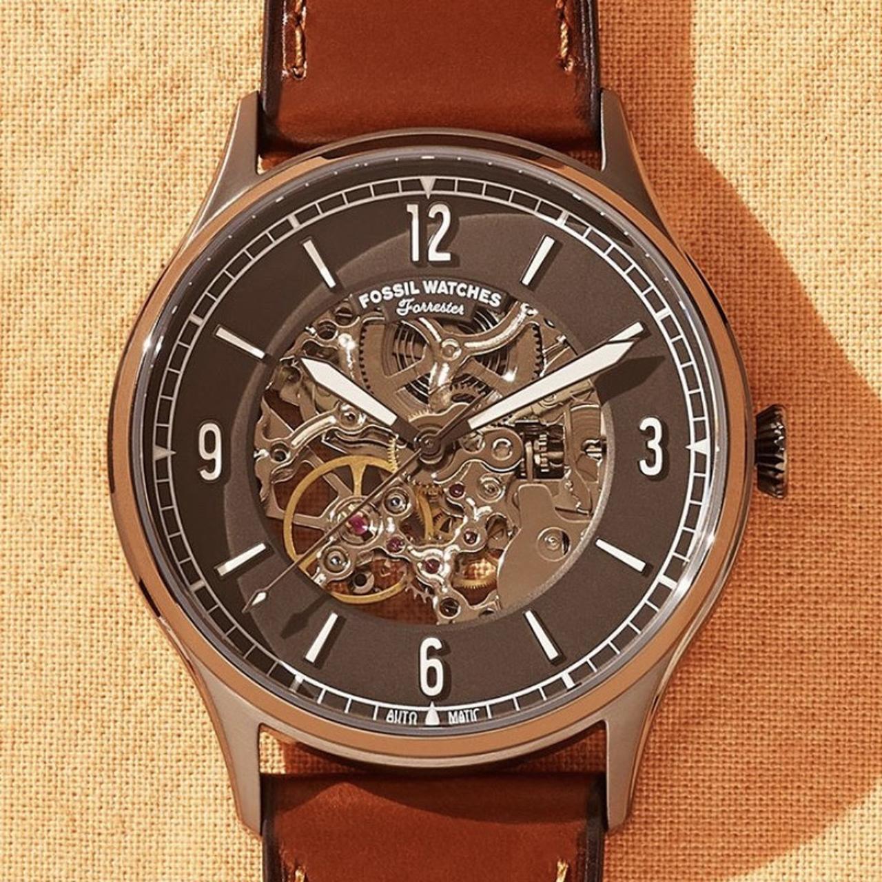 Forester Automatic Amber Leather Watch Depop