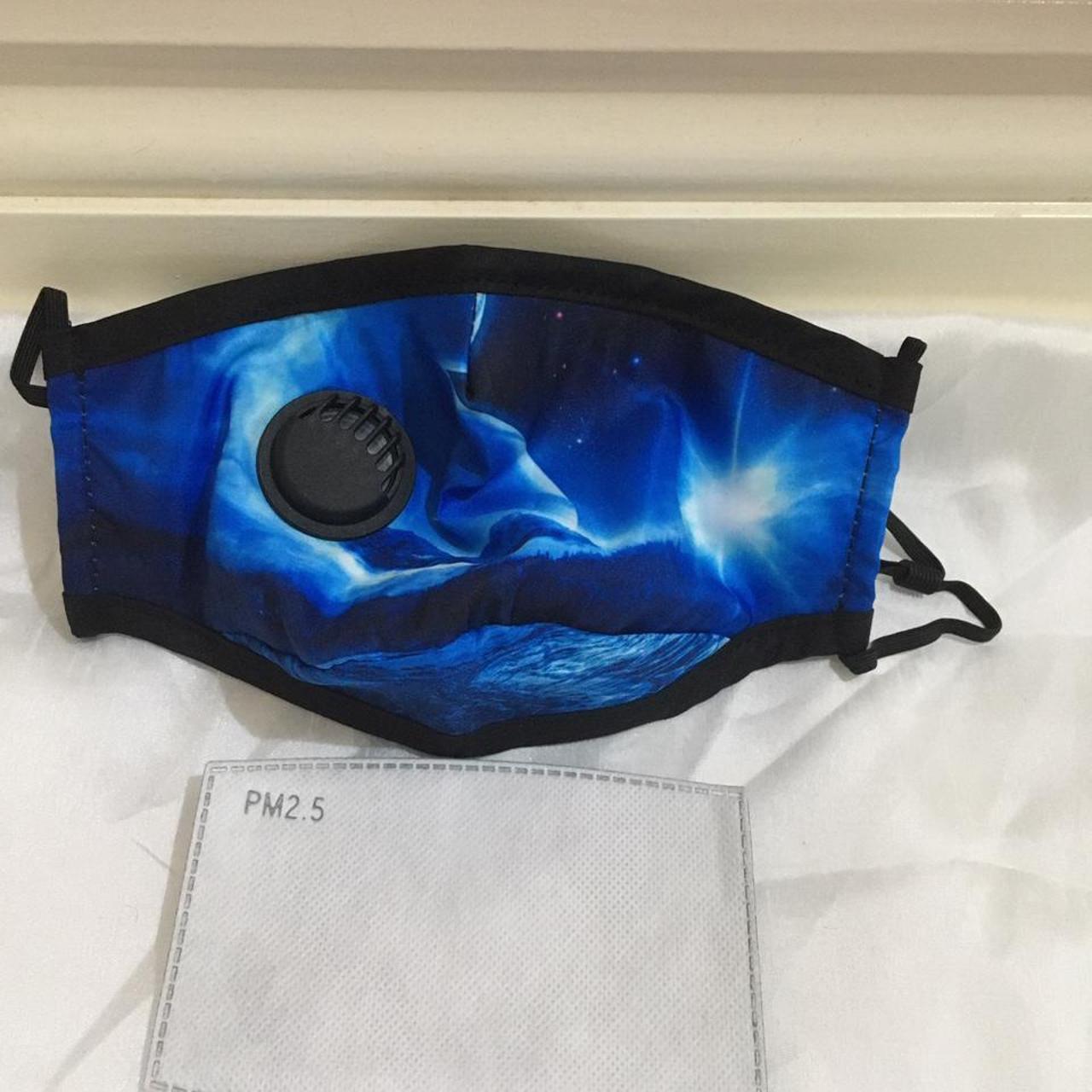 Facemask with Air Filter valve double layered... - Depop