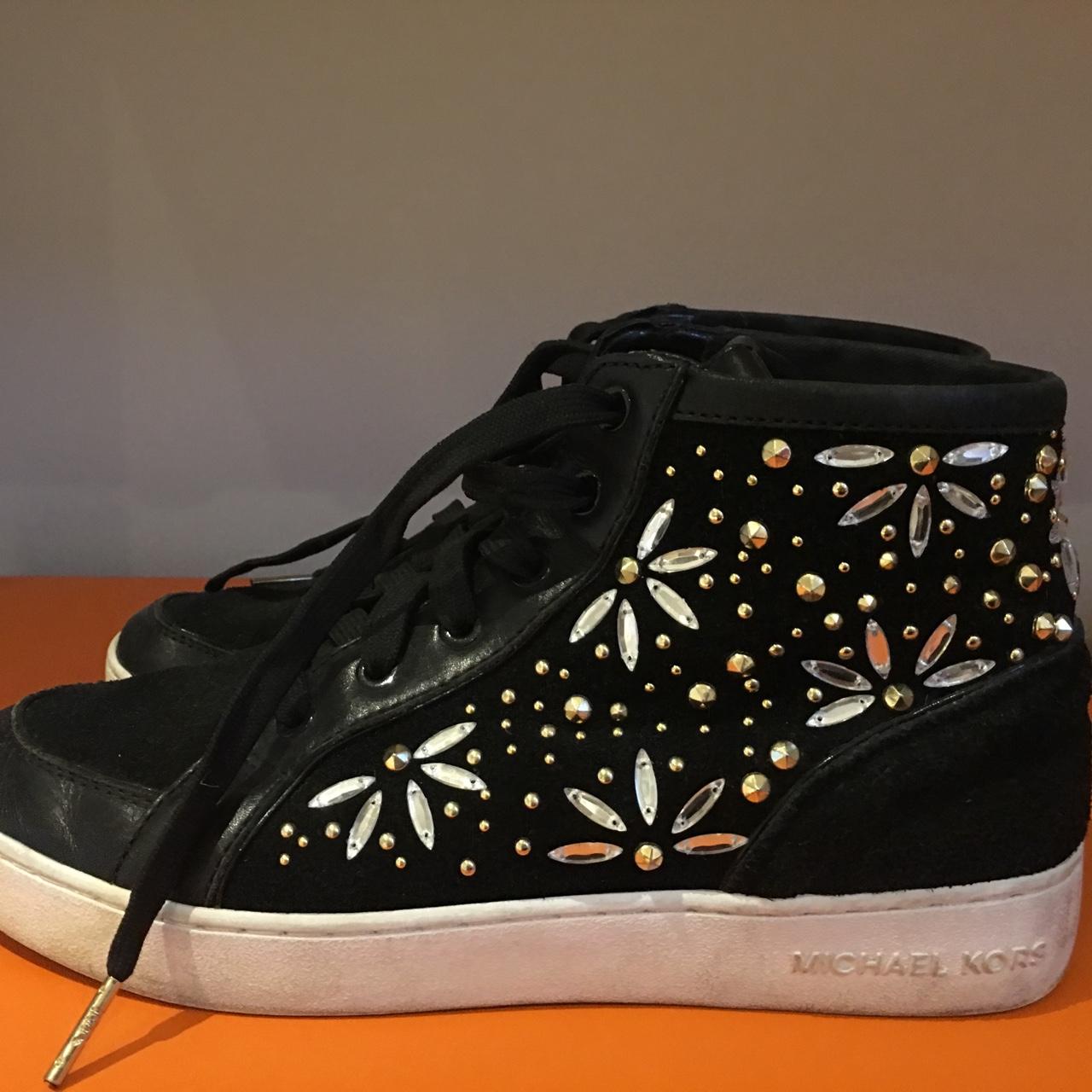 michael kors black and gold sneakers