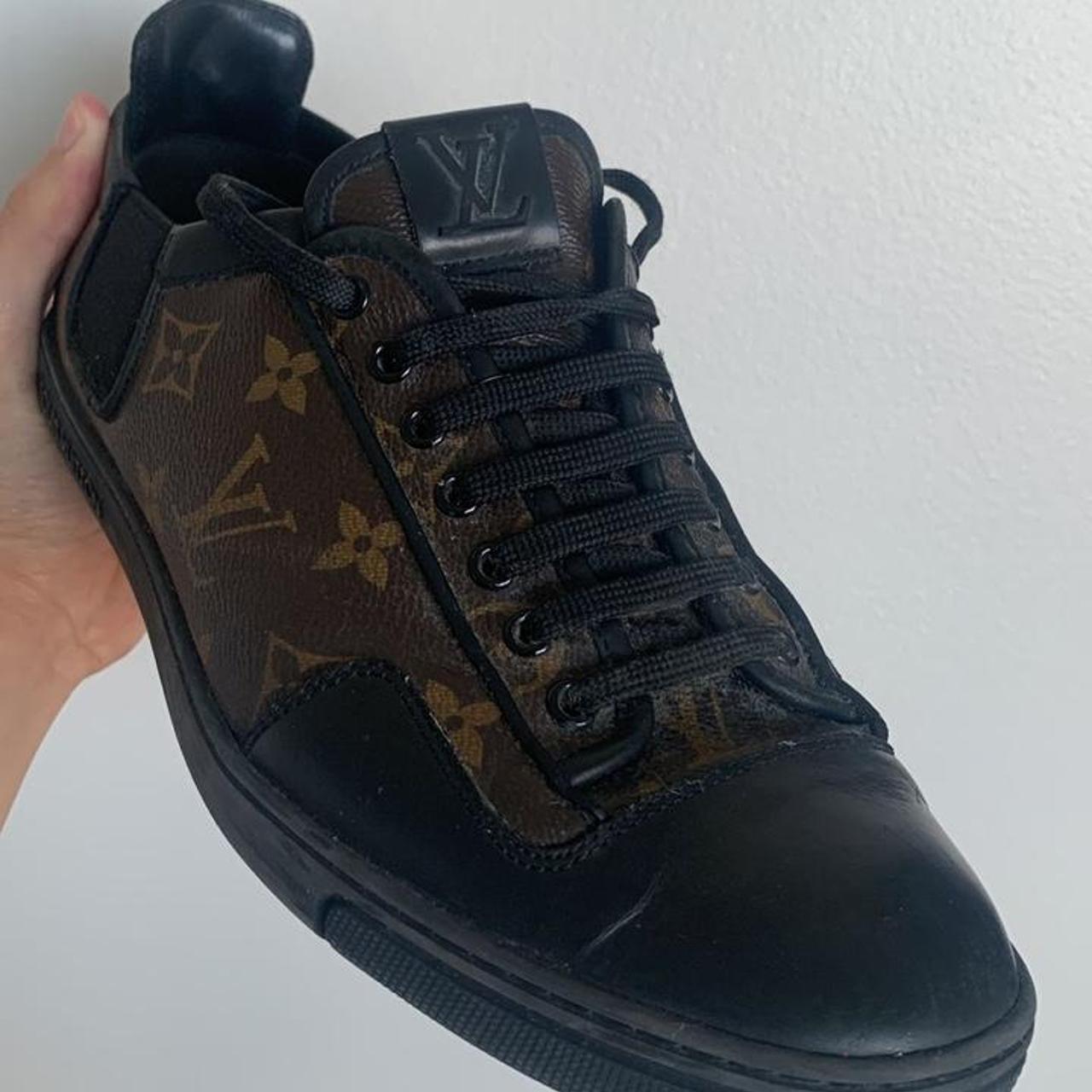 Louis Vuitton Leather & Monogram Canvas Sneakers in - Depop