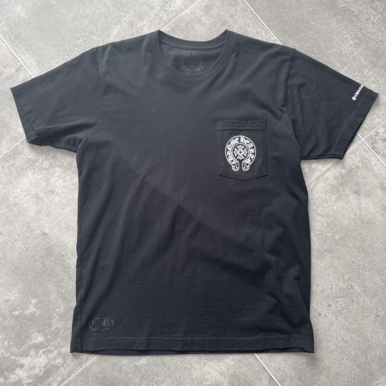 Chrome Hearts Men's Black and White T-shirt | Depop