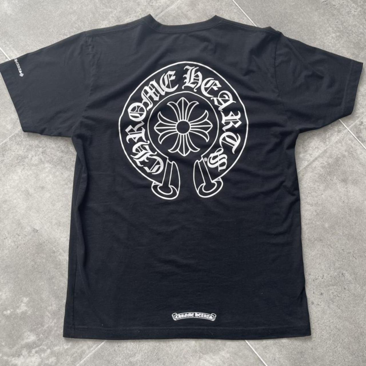 Chrome Hearts Men's Black and White T-shirt | Depop