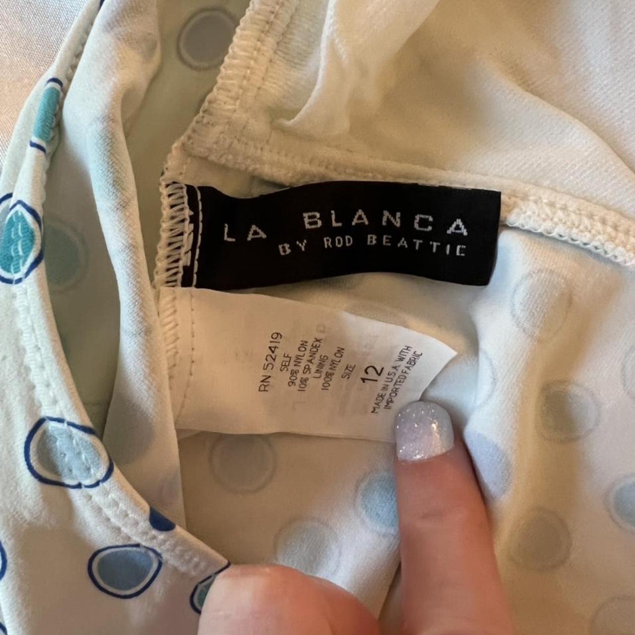 La Blanca Women's White and Blue Shirt (3)