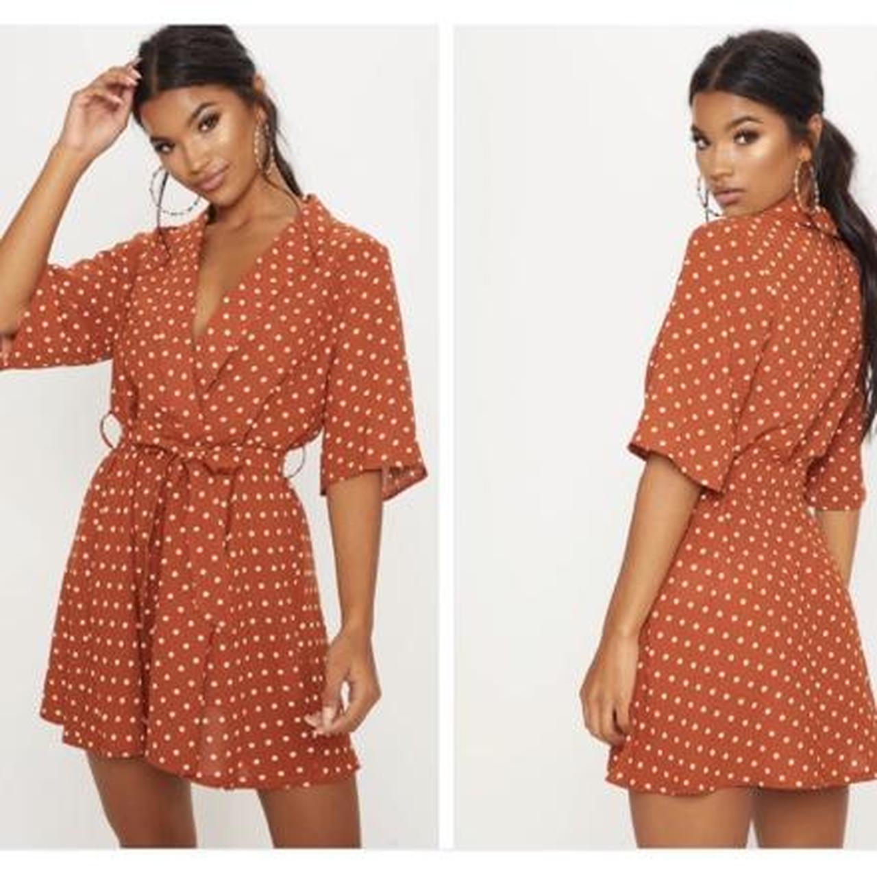 Terracotta Polka Dot Tea Dress #polkadot #dress