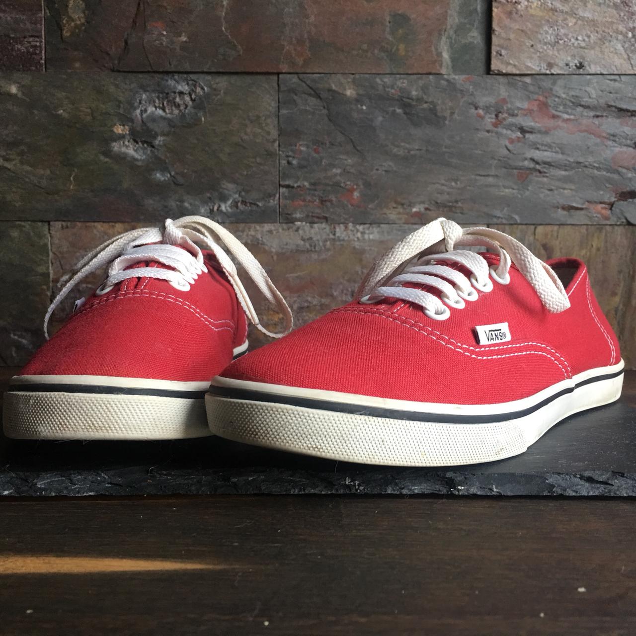 Vans shoes in red. Barely worn, in perfect... - Depop