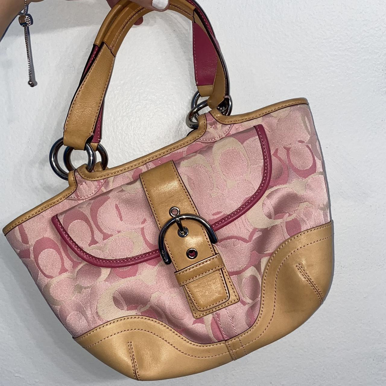 バッグ Coach Soho Mini Handbag Signature Pink Coach Soho Mini Handbag Signature Pink