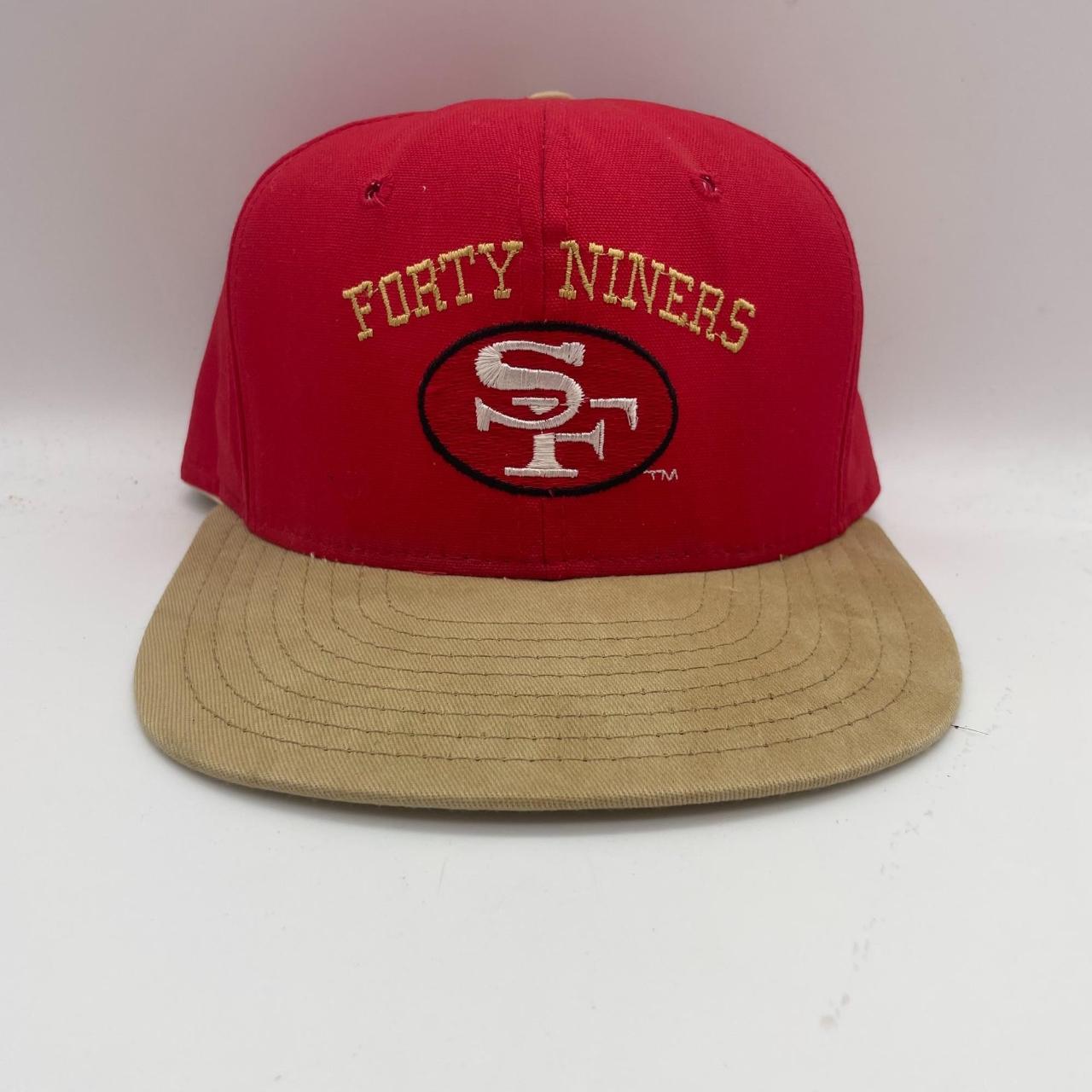 Vintage 49ers White Two Tone Script Snapback Sports - Depop