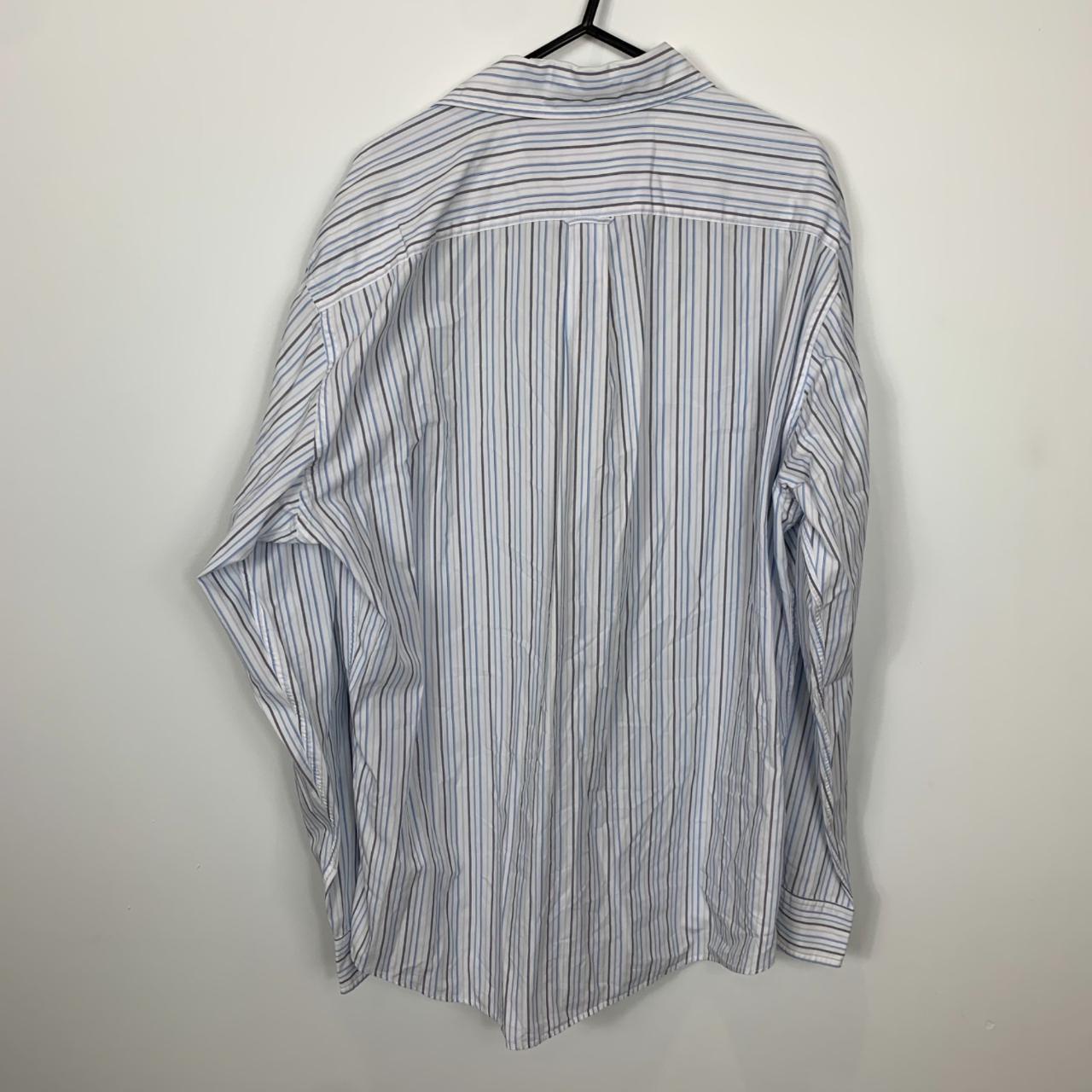 Nautica Pinstripe Button-Up Shirt Mens Size L Cotton... - Depop