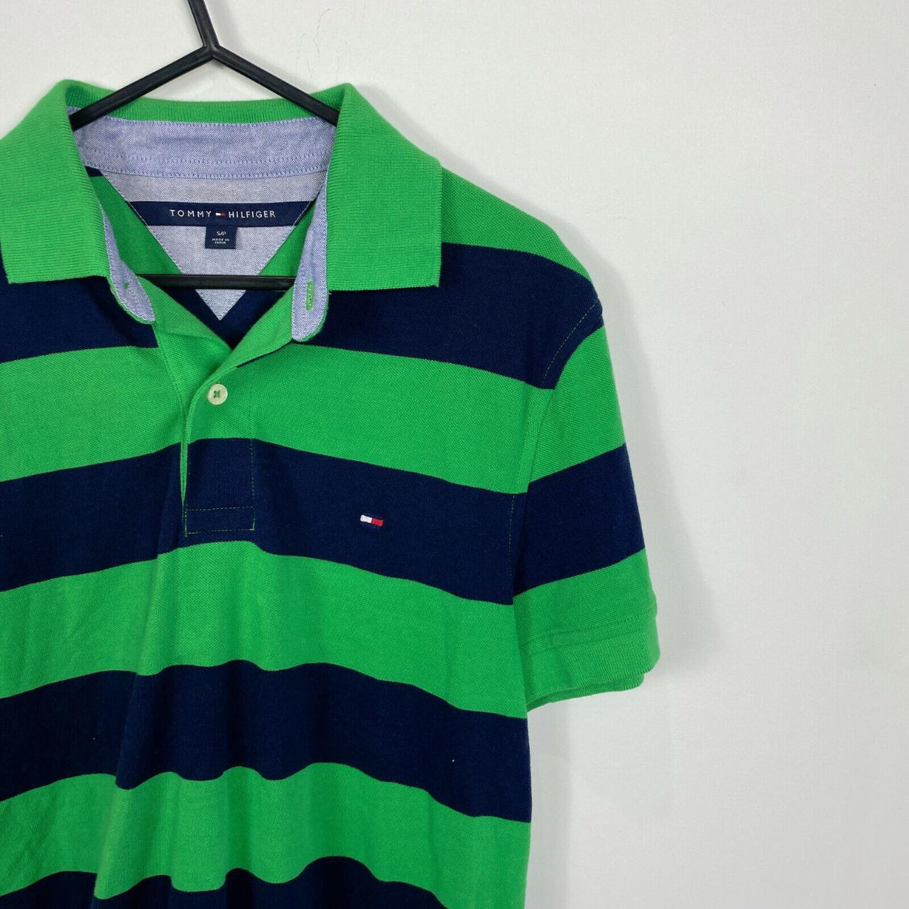 Tommy Hilfiger Striped Polo Shirt Mens Size S Green... - Depop