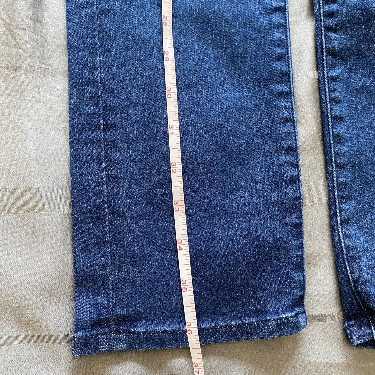 Uniqlo blue high rise slim straight jeans - Size... - Depop