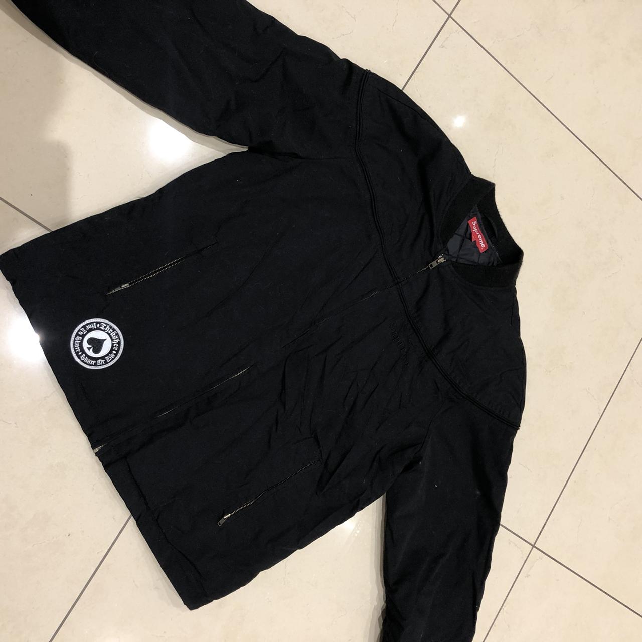 Supreme thrasher poplin on sale crew jacket black