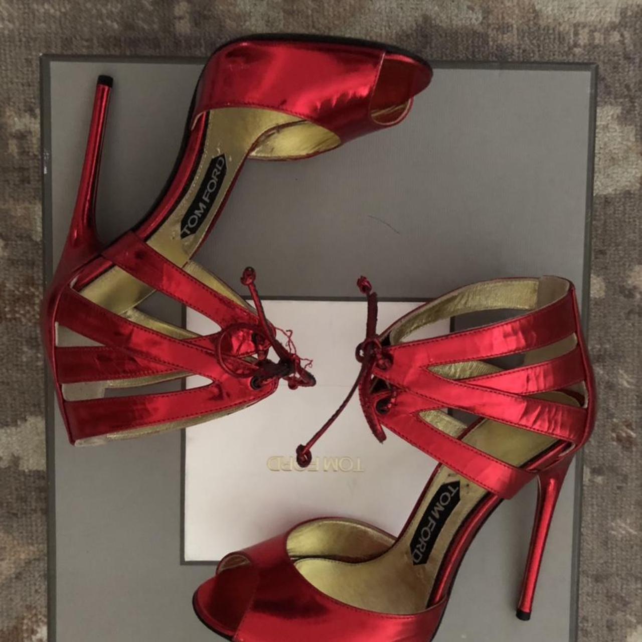 Leather heels Tom Ford Red size 39 EU in Leather - 21239838