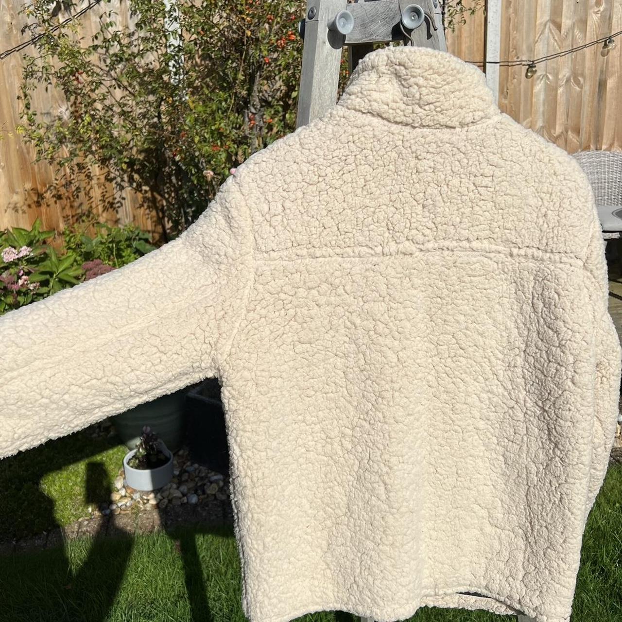 Sherpa Fleece Jacket fluffy, cream pull&bear coat... Depop