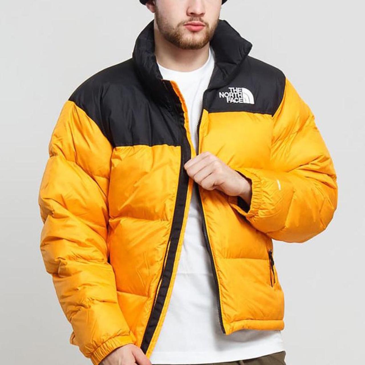 The North Face Men's Yellow and Black Jacket | Depop