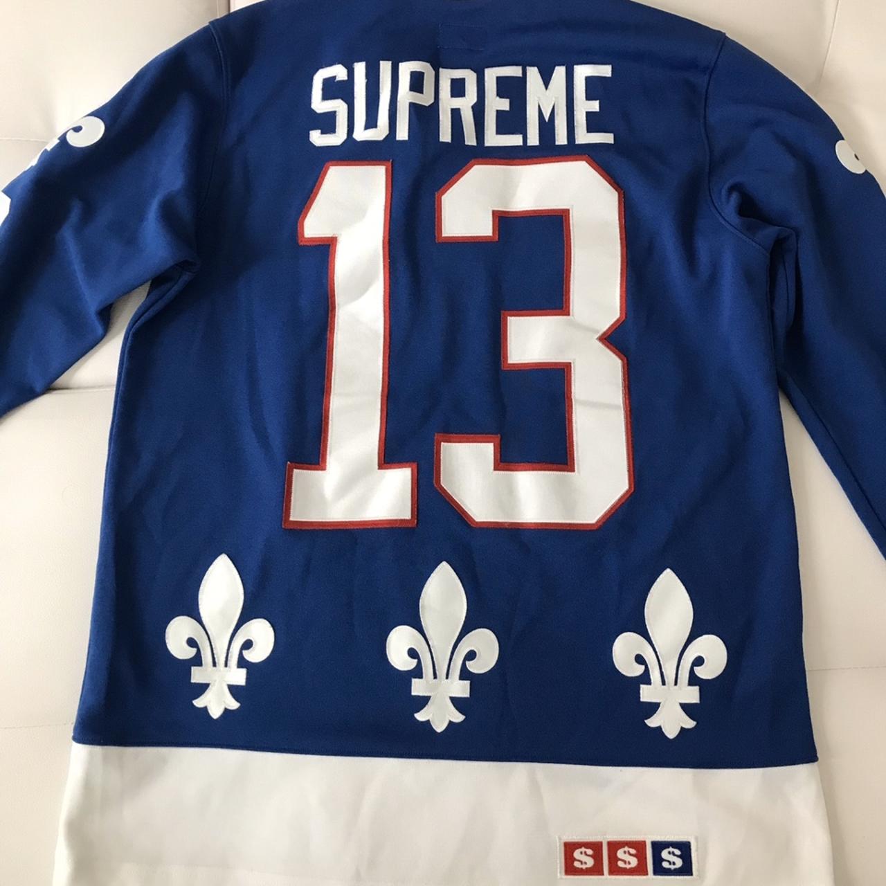 SUPREME FLEUR DE LIS , Hockey Jersey in Blue, Perfect...