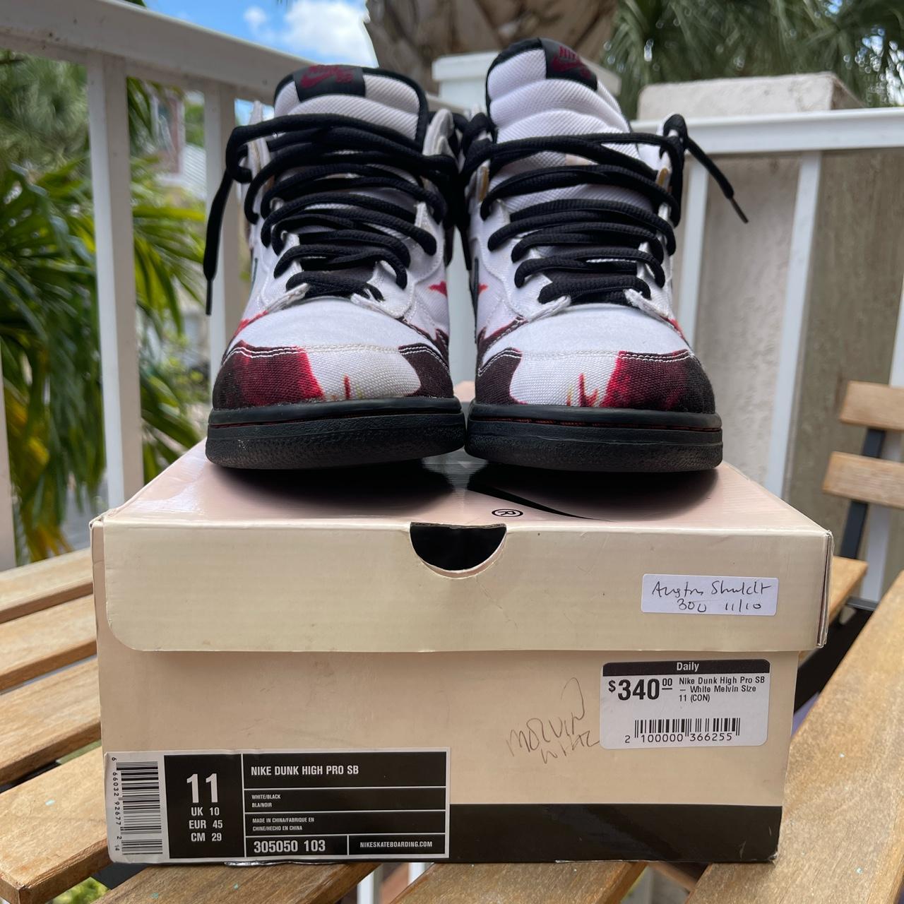 Shoes Melvin Nike Dunks Nike Sb Dunk High White Melvin's Size 11 Depop