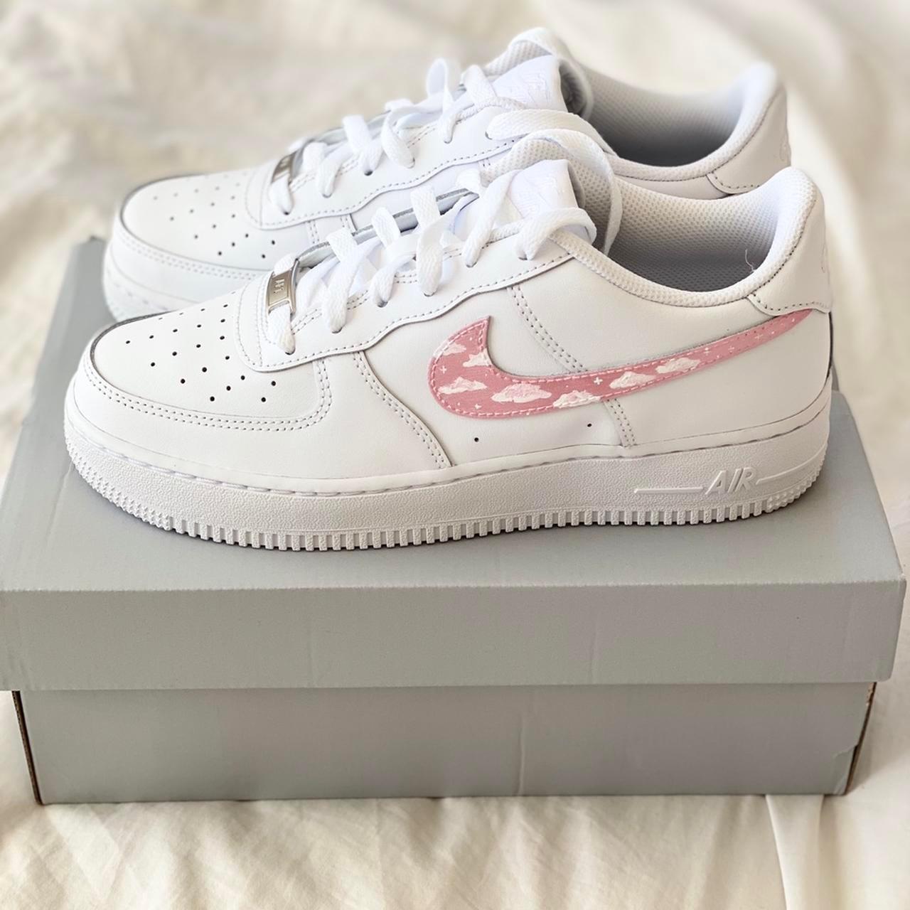 AF1. Nike Air Force 1, hand painted baby pink LV - Depop