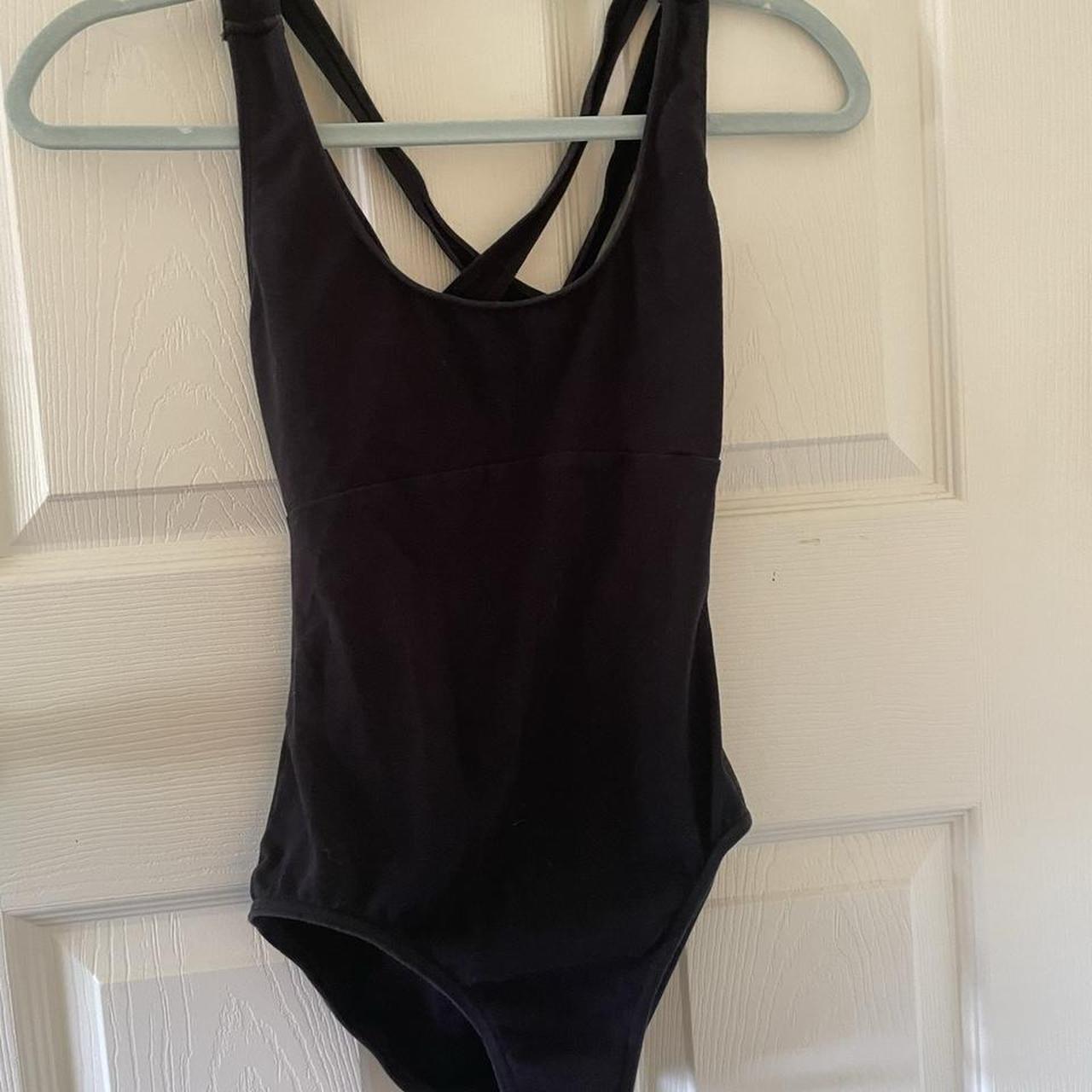 black cotton strappy ballet leotard (brand is... Depop