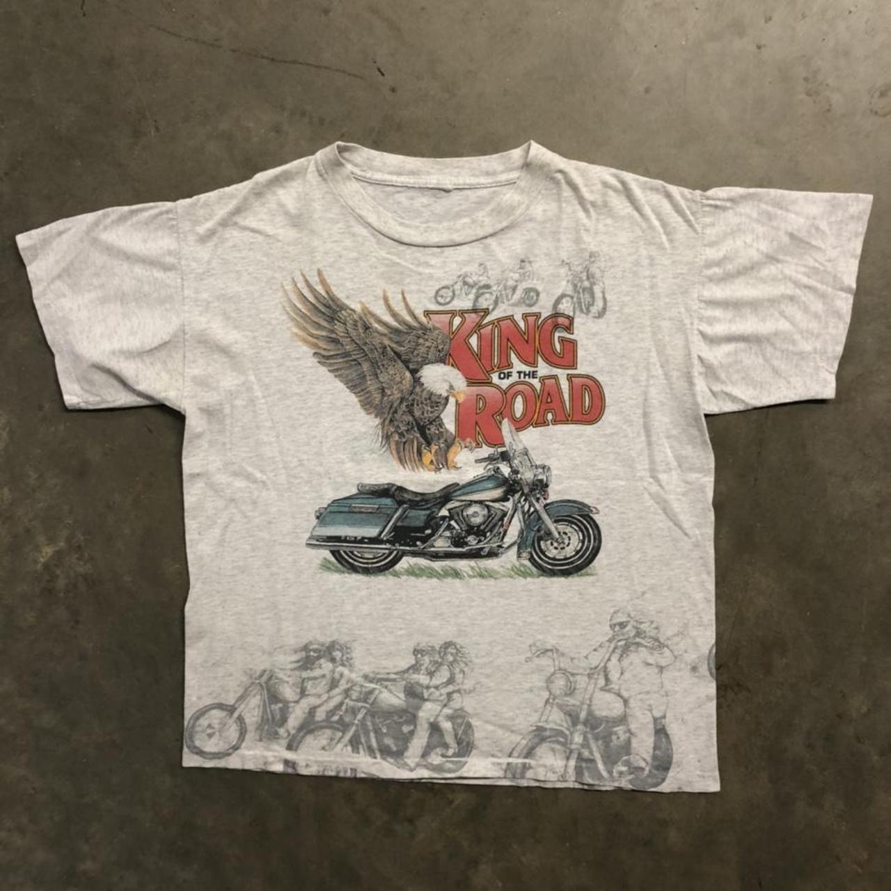 Vtg deals 90s 3D Emblem AOP Biker Tee