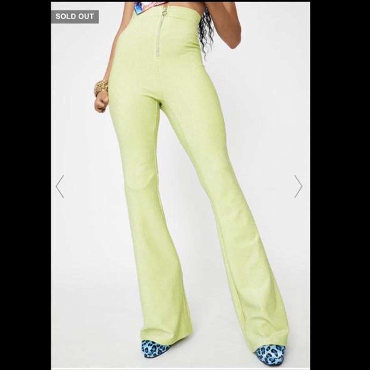 Lime green hot sale flare pants