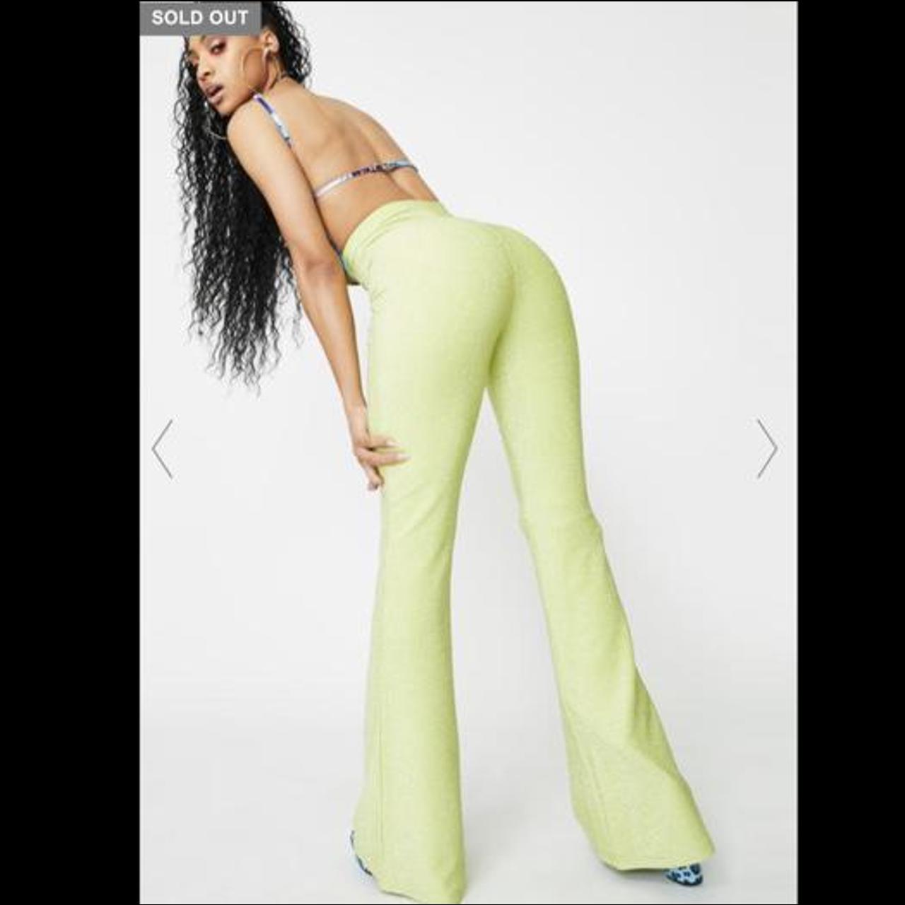 Lime green discount flare pants