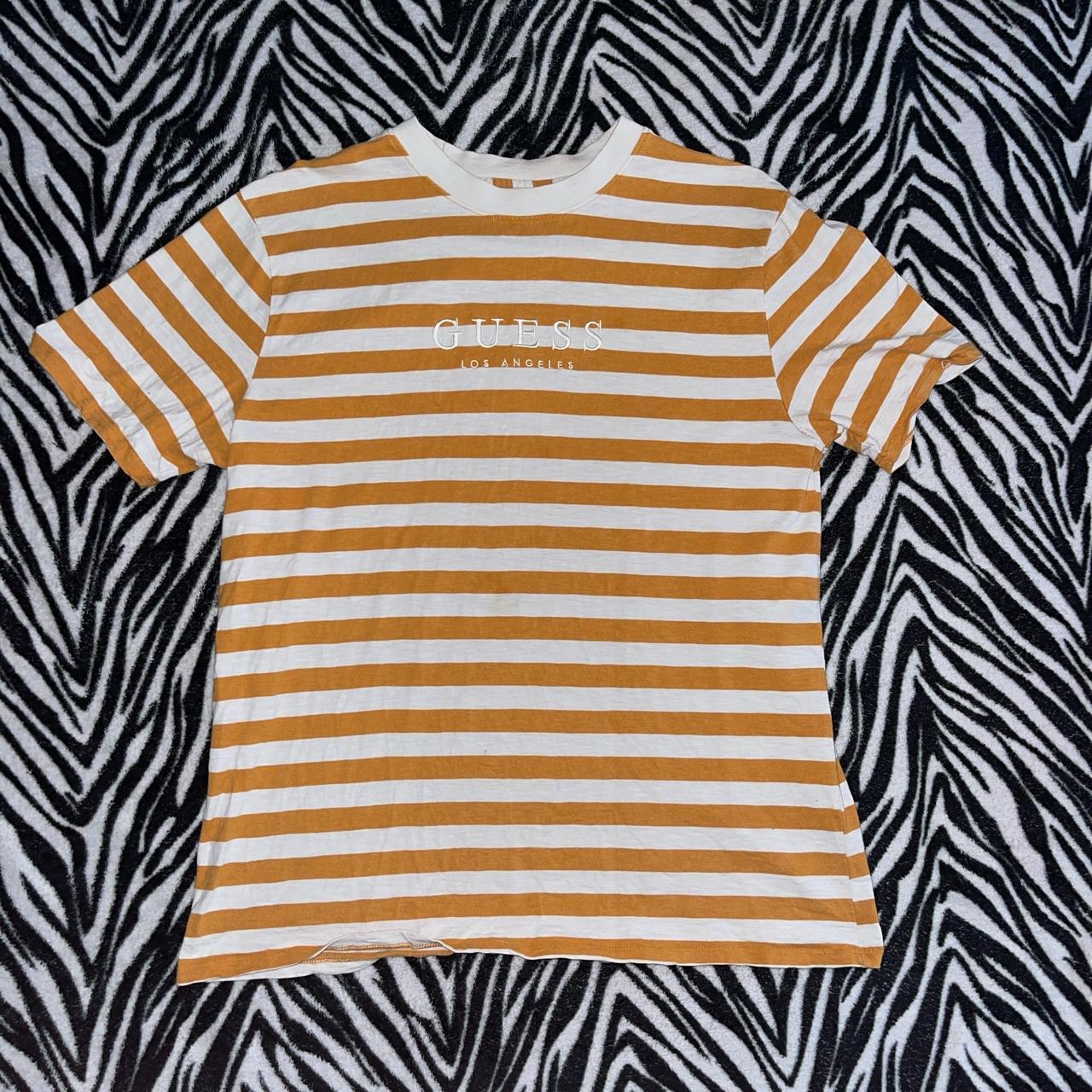 Orange and white guess shirt on sale