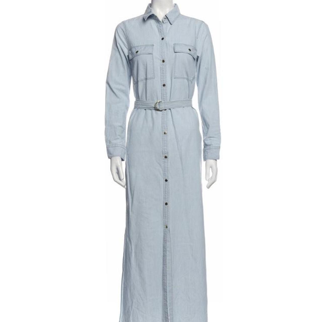 Michael kors denim maxi shirt deals dress