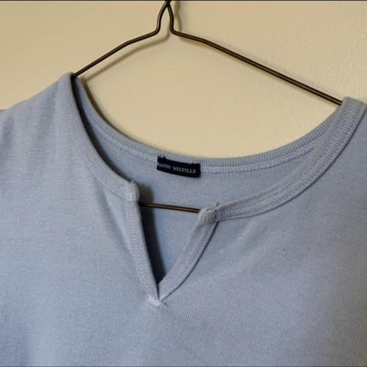 brandy melville ashlyn v notch top, barely worn,... - Depop