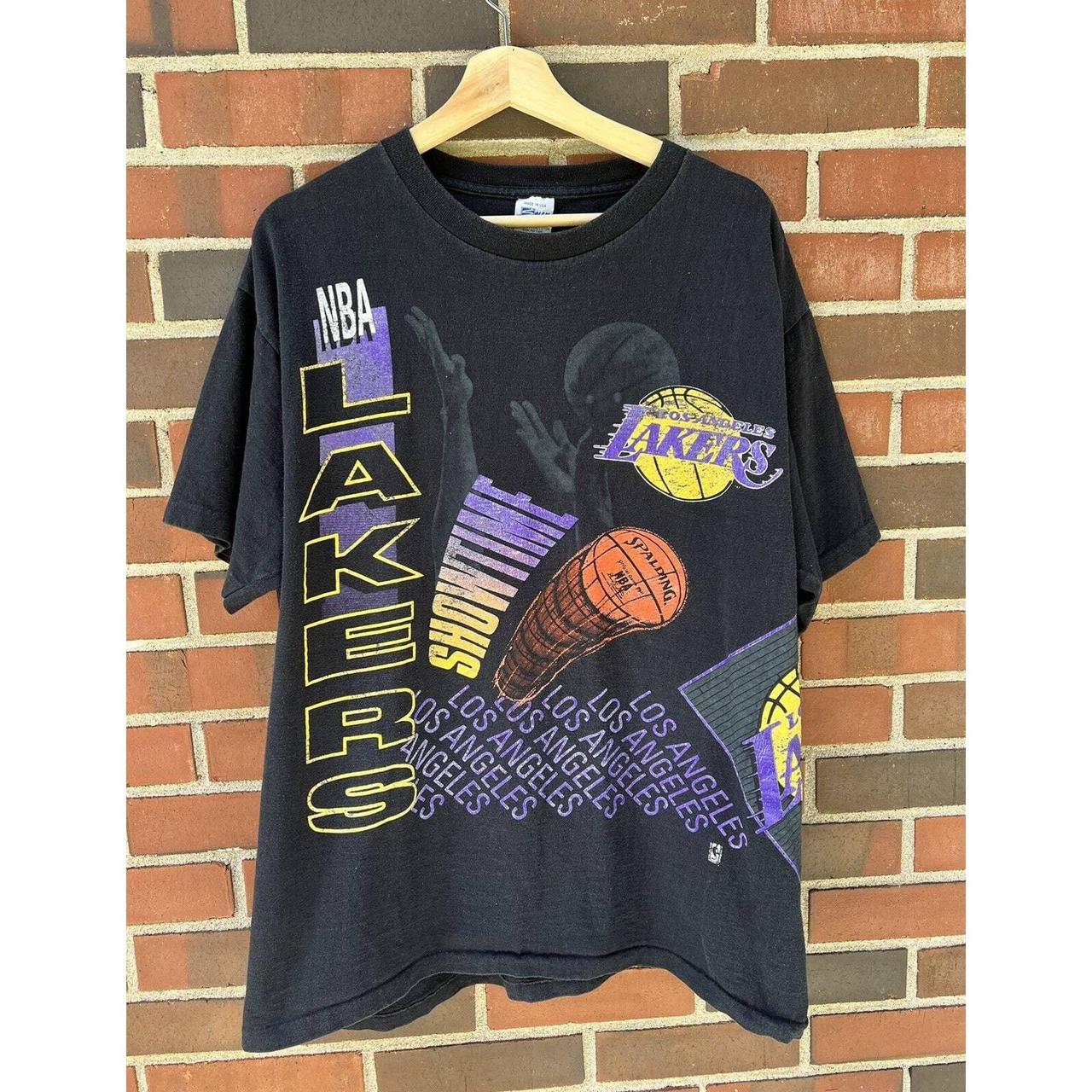 Vintage 1991 Los Angeles Lakers All Over Print Salem Sportswear NBA T Shirt  XL