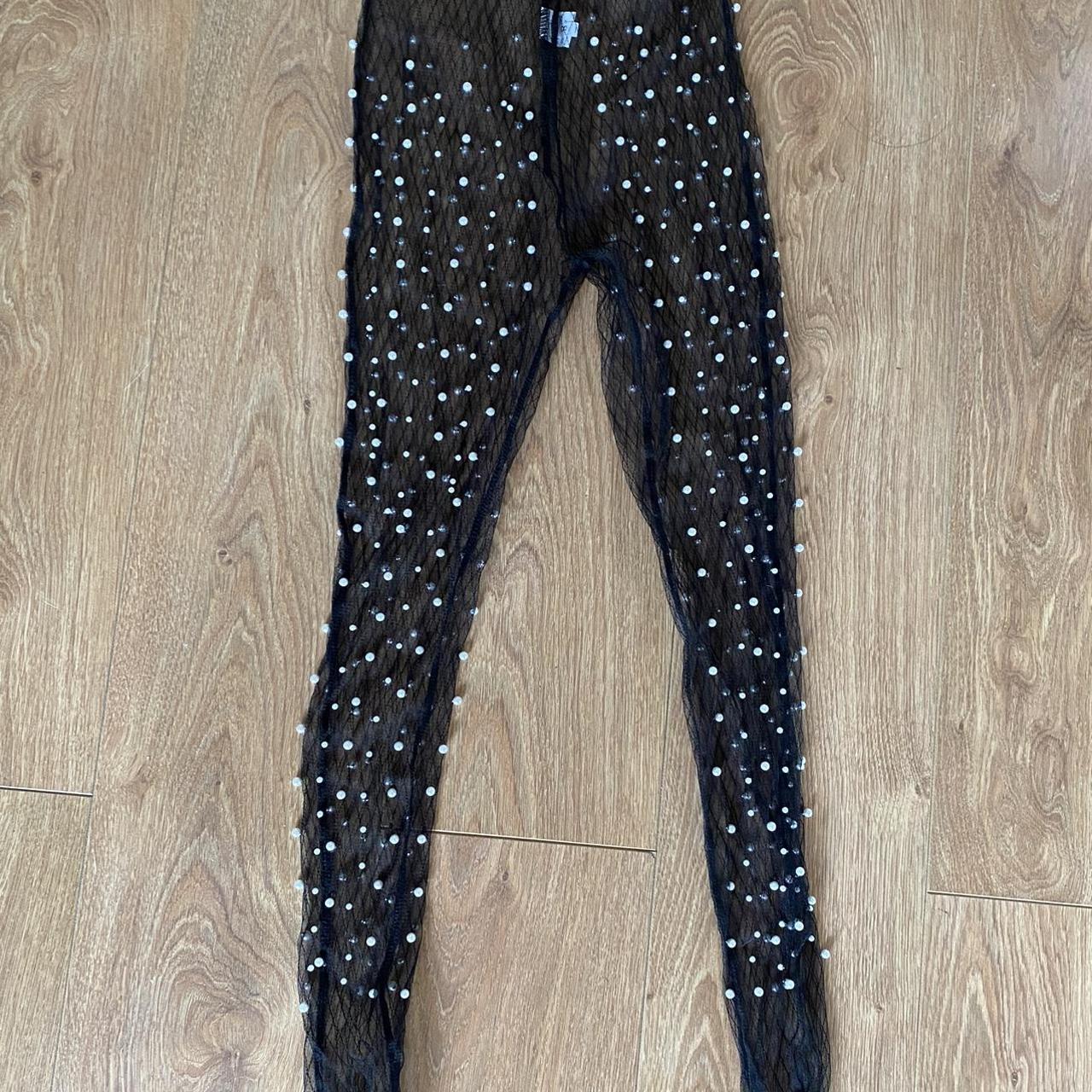 Pearly mesh fitted leggings! ITEM MUST GO AND OFFERS... - Depop