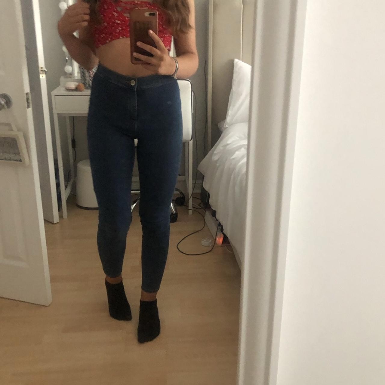 Topshop Joni Skinny Jeans in Blue W26 L30 Depop