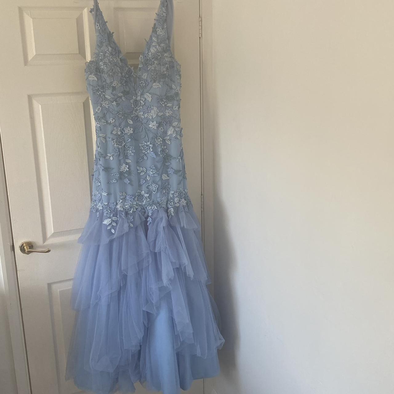 Women's Blue and Silver Dress | Depop