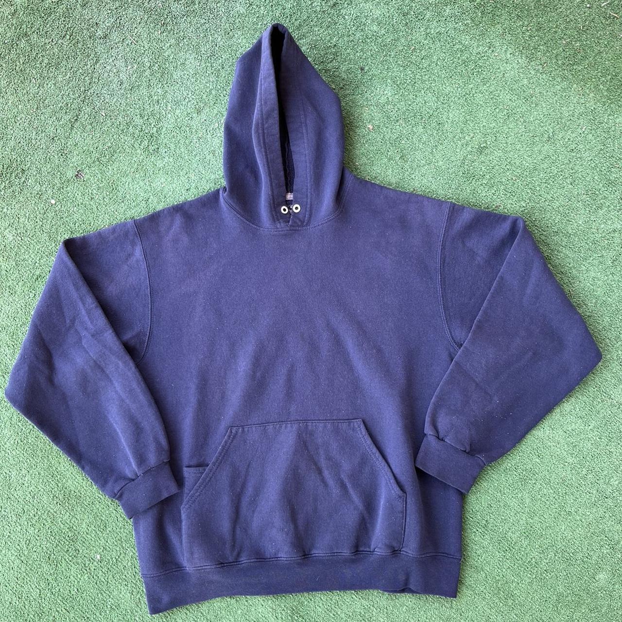 Fruit of the Loom Men's Navy Hoodie | Depop