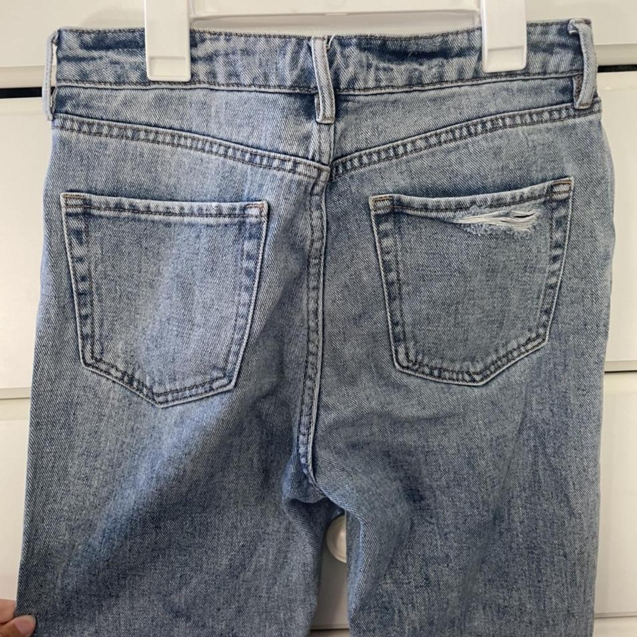 blue, ripped, mom jeans from pacsun that are a size... - Depop