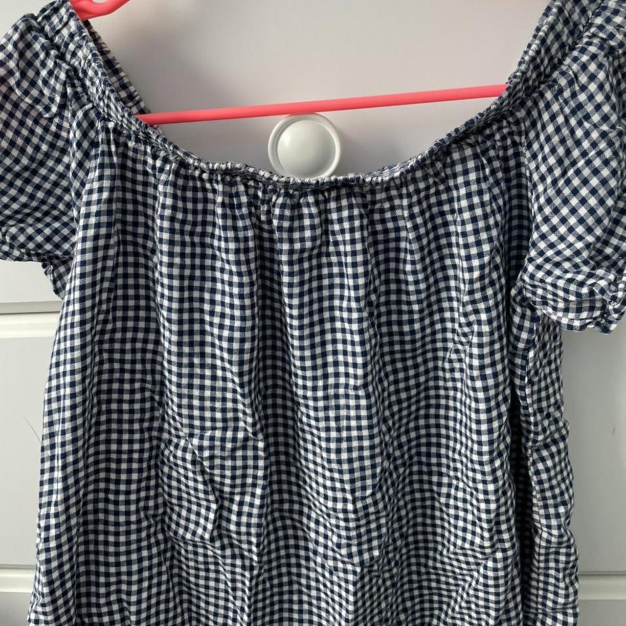 cute cottagecore gingham too! The color is a navy... - Depop