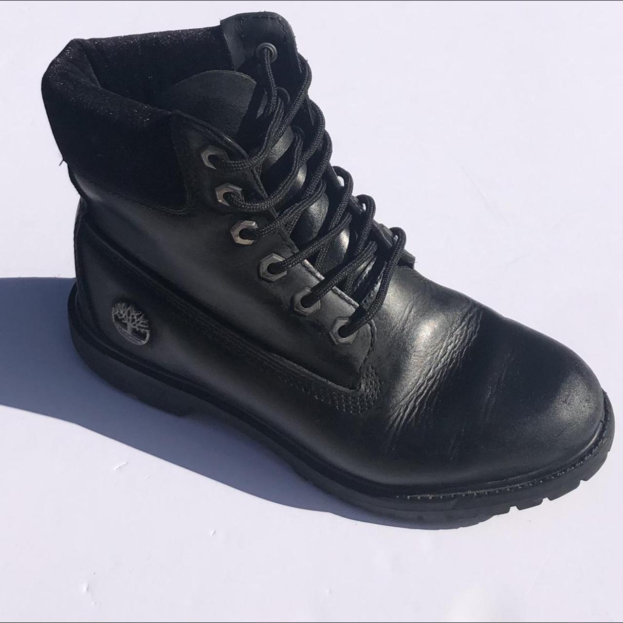 Black Timberland low rise boots. They don’t have a... - Depop