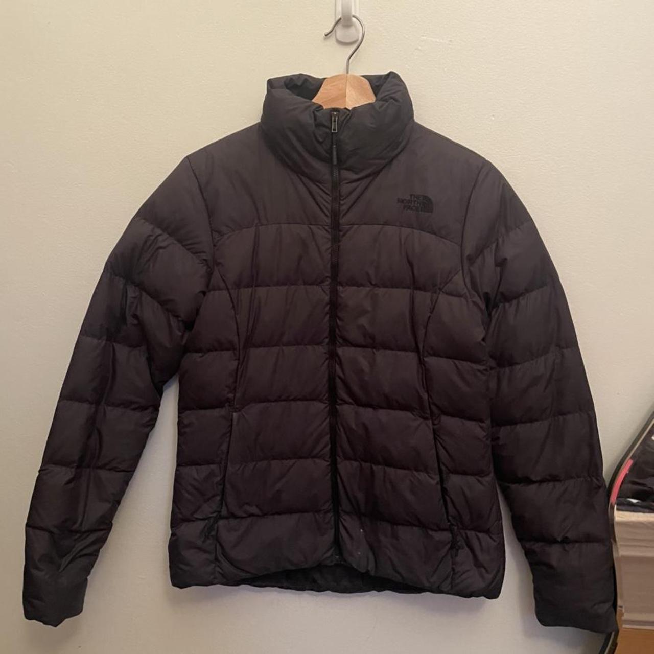 The North Face matte black women’s down nuptse... - Depop