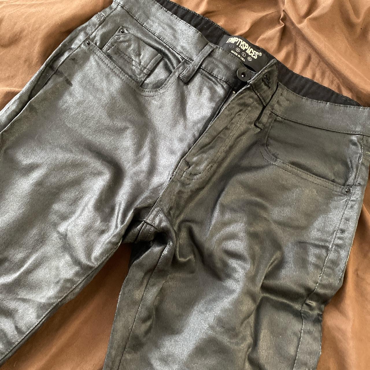 empty spaces waxed stacked denim size s high quality... - Depop