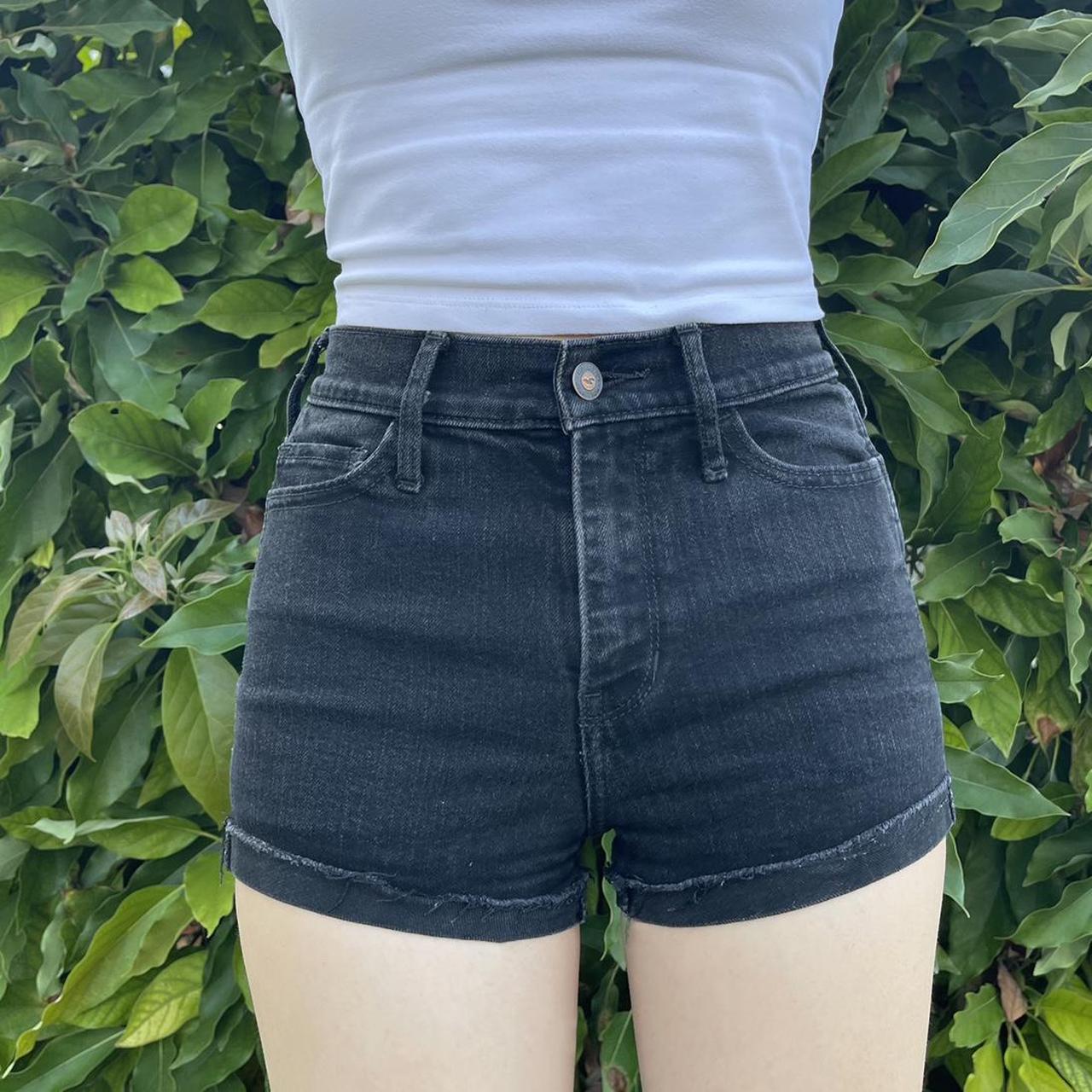 Black high waisted booty shorts from hollister!... - Depop