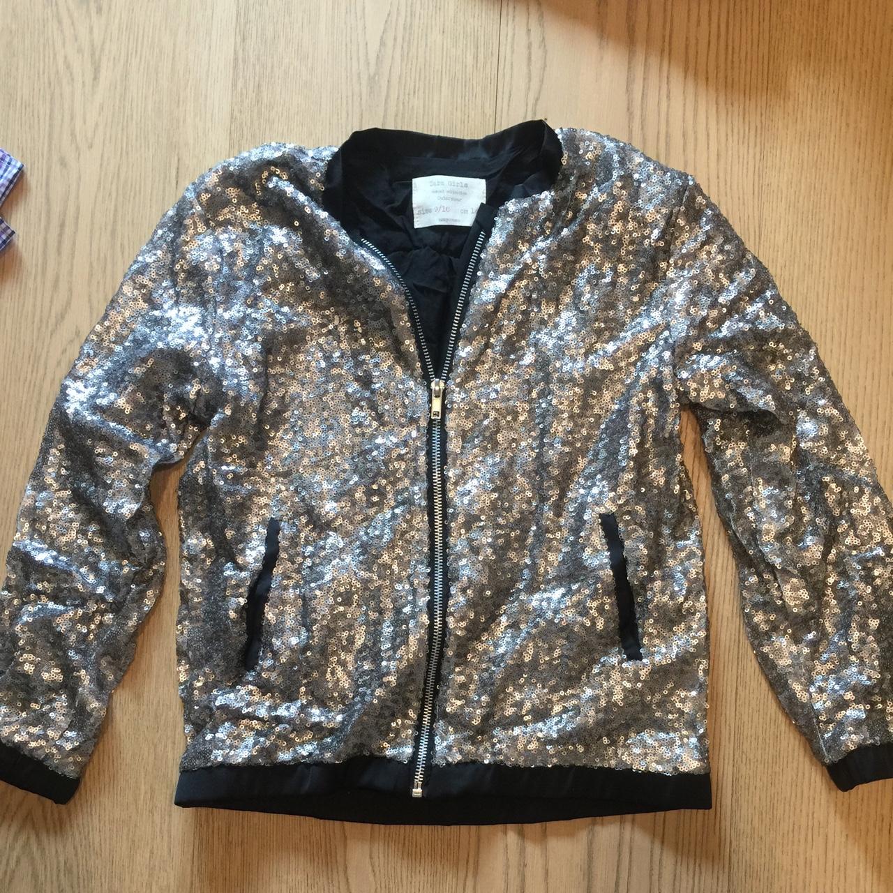 Bomber Giacca Paillettes Bambina Giacca Per Bambina In Bianco Con