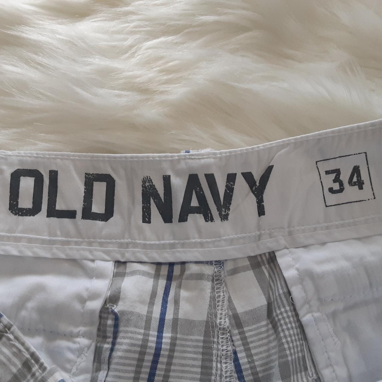 old-navy-men-s-shorts-long-length-white-blue-depop