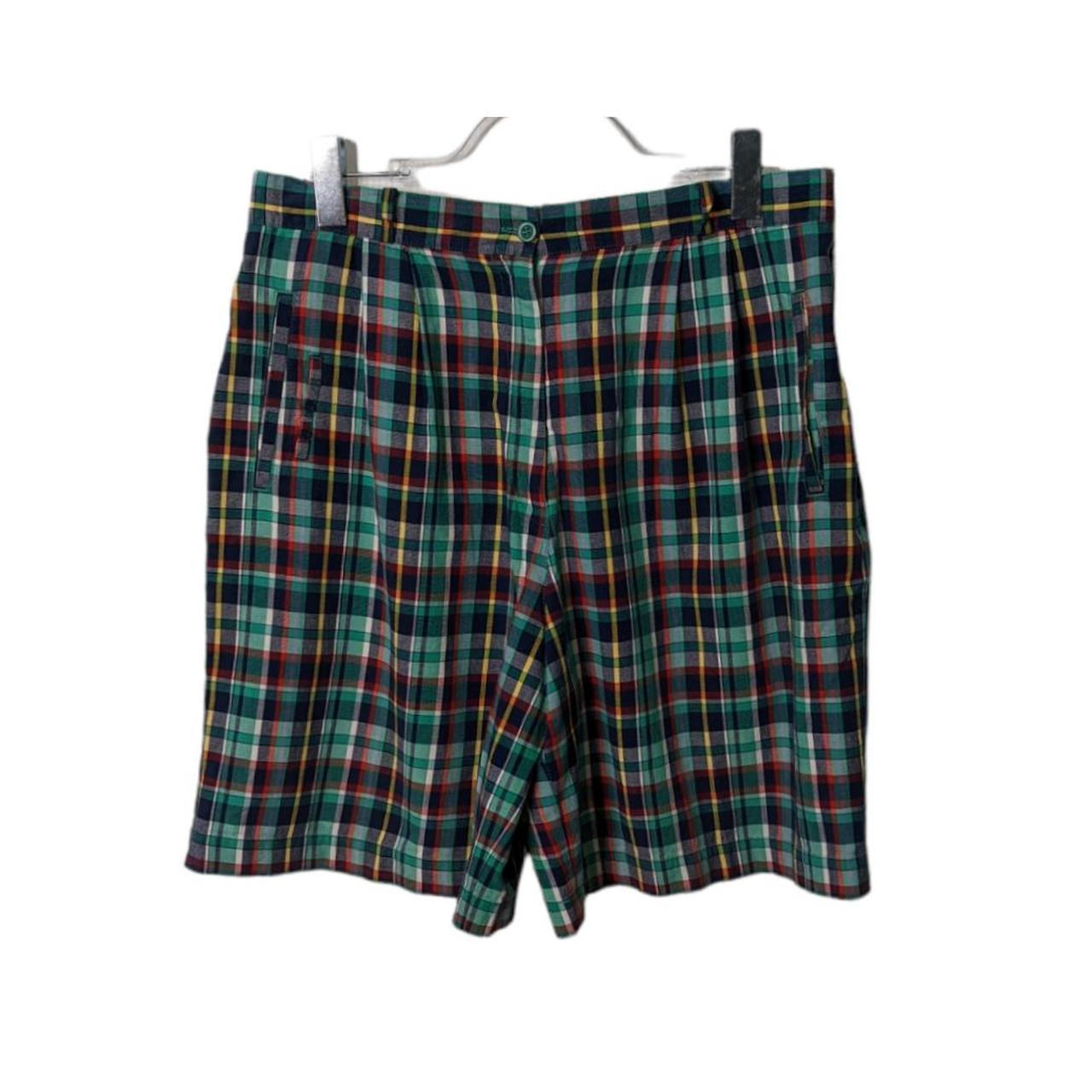 Vintage Talbots 80's 90's Plaid Bermuda Golf Shorts... - Depop