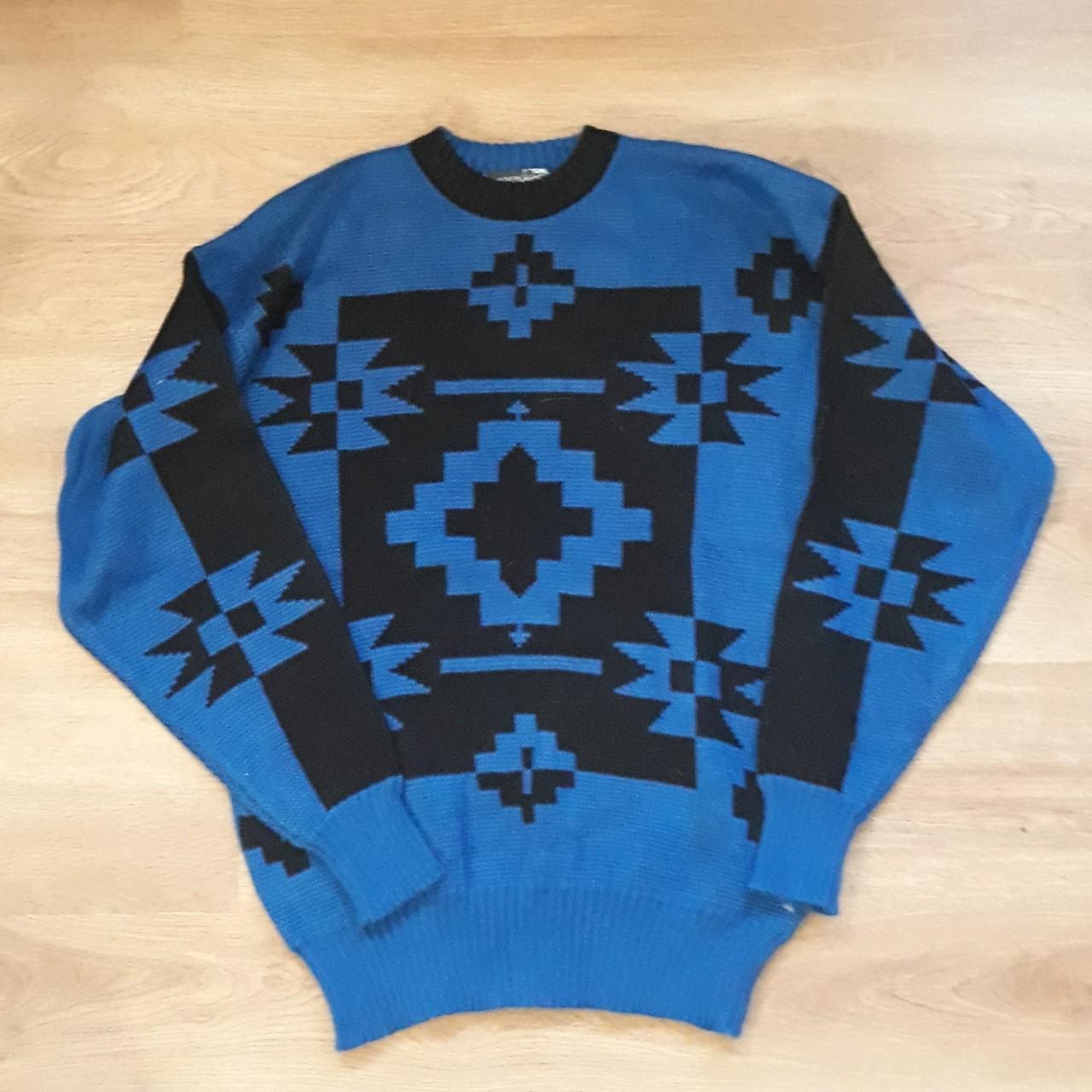 Vintage 1980's - Sears Canyon River Blues pullover... - Depop