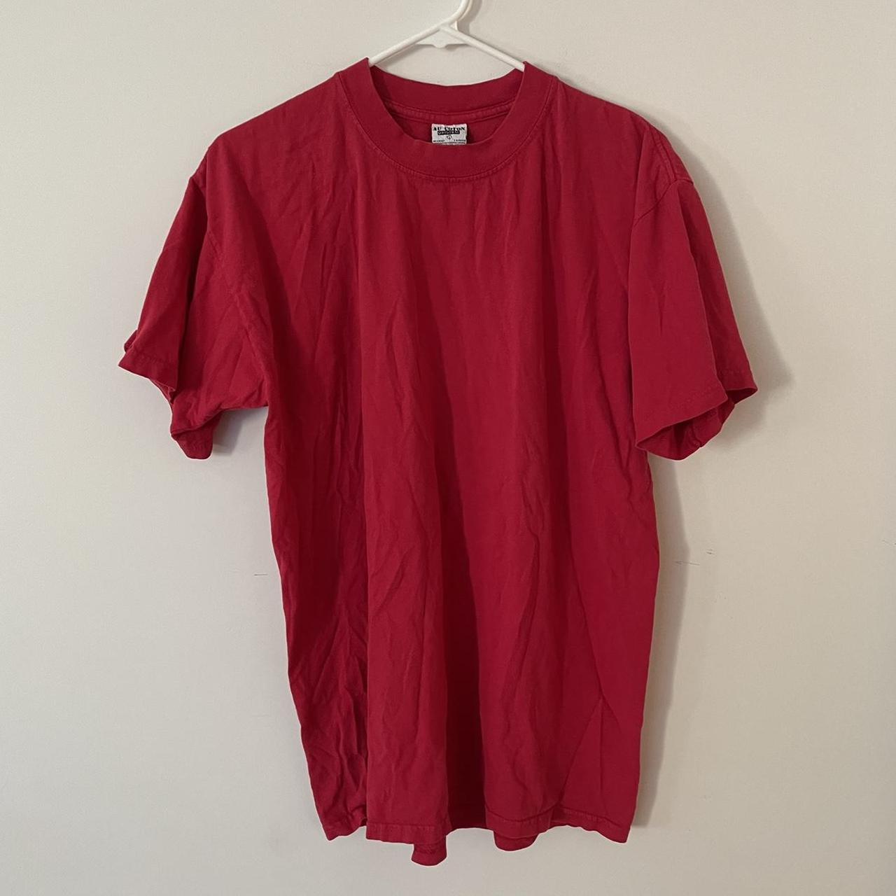 Vintage 80’s Au Coton Original Red T Shirt. super... - Depop